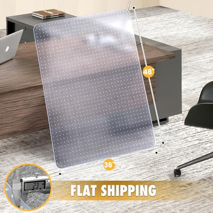 Office Chair Mat for Carpet, 36" x 48" Heavy Duty Hard Material Computer Chair Mat, Slip Resistant Under Desk Carpeted Floor Protector Mat for Office Chair, Smooth Glide, Ship Flat - size: 36"x48"