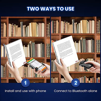 Eyoyo Bluetooth QR Code Scanner 2D Wireless Back Clip Phone Barcode Scanner | Battery Level Indicator, Compatible with 4.7"-7.2" Android Phone, iPhone, UPC USB Bar Code Reader for Book Library Inventory