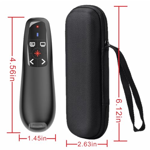 Presentation Clicker with Case Storage, Wireless Presenter Remotes with USB-A&C Receiver,Suitable for Both Desktop Computers and laptops, Mac Keynote,Including Batteries and Storage Bag,LBBYDDLL