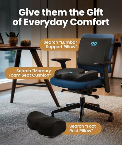Elevate Series by Everlasting Comfort Doctor Recommended Memory Foam Seat Cushion for Office Chairs & Car - Ergonomic Desk Accessories - Cushions for Tailbone Pain Relief (Charcoal Black, Large) - size: Standard