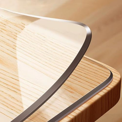 Custom Size Clear Table Cover Protector, PVC Desk Mat, Custom Shapes, Easy to Clean Burn-Proof, Waterproof Tablecloth for Kitchen, Dinning Room, Office Furniture Floor Surface Anti-Scratch