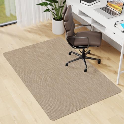 Office Chair Mat for Hardwood & Tile Floor, 45" x 53" Desk Computer Chair Mat, Anti Slip, Floor Protector Under Desk Low-Pile Office Rug for Rolling Chair, Dark Brown - color: Dark Brown, size: 45'' x 53'' Rectangle
