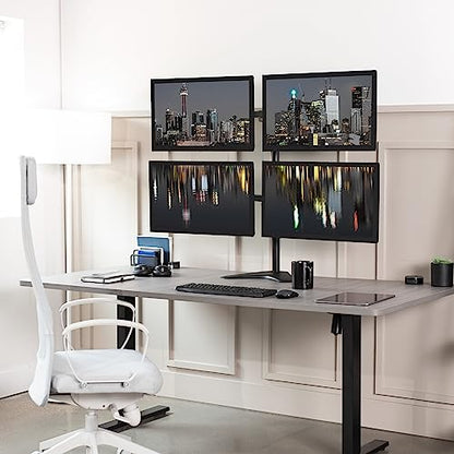 VIVO Quad 13 to 30 inch Monitor Free-Standing Mount, Fully Adjustable Desk Stand, Holds 4 Flat or Curved Display Screens, STAND-V004F - size: Quad Mount