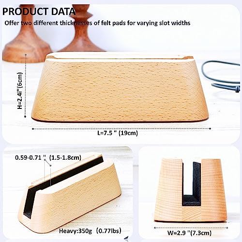 ACODE Wood Vertical Laptop Stand for Desk - Compatible With MacBook Pro Air, Surfaces - Storage Rack Slot Thickness 0.59" to 0.71" - Upright Holder - color: 1 Fagus lishizhijia