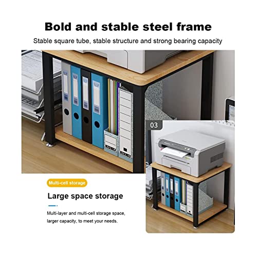 Under Desk Printer Stand, 2-Tier Mobile Machine Cart with Shelf Heavy Duty Multi-Purpose Storage Rack for Office and Home