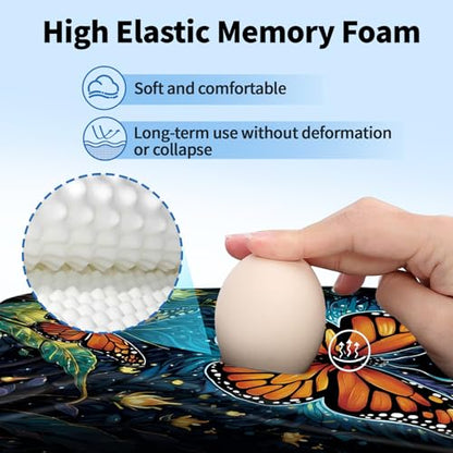 YIWEI Ergonomic Mouse Pad with Wrist Rest for Carpal Tunnel Pain Relief - color: Butterfly