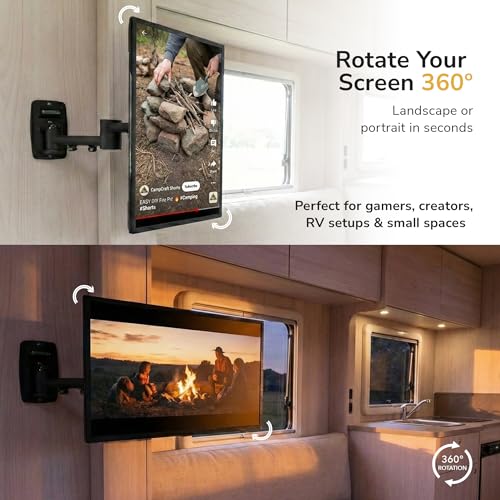 Mount-It! Full Motion TV Wall Mount Bracket for 13-42” Screens – 18" Articulating Arm, Quick Release Plate, Tilt Swivel Rotate, Anti-Theft Lock, Single Stud Install, Supports 44 lbs, VESA 75–200