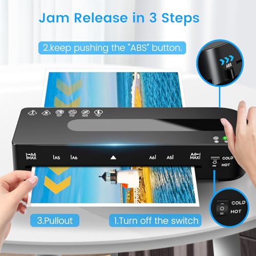 9 Inch Laminator Machine Hot & Cold with 20 Laminating Sheets and Trimmer | A4 Laminating Machine for Office, School, Business and Home