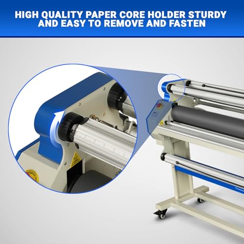 65" Full-Auto Cold & Heat Assisted Laminator Machine with 4 Trimmers, Max Speed 40ft/min, 63" Max Width, 1.1" Max Thickness, Infrared Heating, (Requires Air Compressor, Not Included),1700-B1