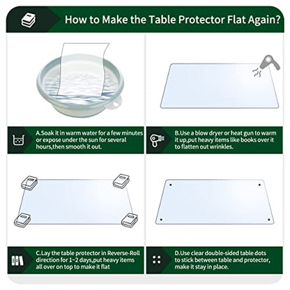 1.5mm Thick Clear PVC Table Protector Waterproof Clear Plastic Desk Protection Table Cover Cloth Table Pad Laptops Pad Computer Pad Dresser 13x20 Inch Rectangle Non-Slip Vinyl Desk Mat on Top of Desk - color: Clear1.5 Rectangle, size: 13" x 20"