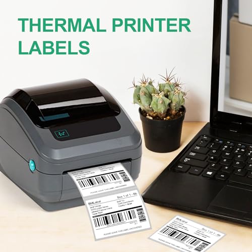 4 x 3 Inch Direct Thermal Labels, 12 Rolls, 6,000 Labels | Compatible with Zebra, Rollo and Other Desktop Direct Thermal Printers, Permanent Adhesive, Easy-Tear Perforations - size: 4" x 3"