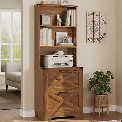 SEDETA 2 Drawer File Cabinet with Lock fits Legal/Letter/A4 Size - color: Brown, size: 2 Drawers