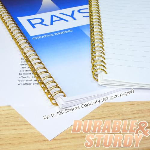 Rayson Wire Binding Spines, 1/2" 3:1 Pitch, 32-Loop Gold, 100 Pack | Binds up to 100 sheets; fits 3:1 pitch machines for reports, manuals and projects.