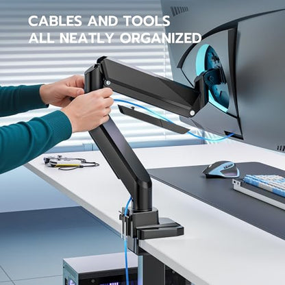 Heavy Duty Single Monitor Mount for 13"-49" Curved Screens with USB, Black - color: Black, style: with USB