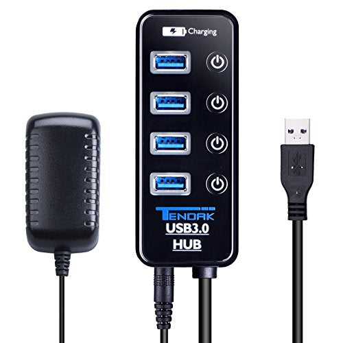 Tendak USB Hub with 4 USB 3.0 Data Ports + 1 USB Smart Charging Port