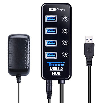 Tendak USB Hub with 4 USB 3.0 Data Ports + 1 USB Smart Charging Port