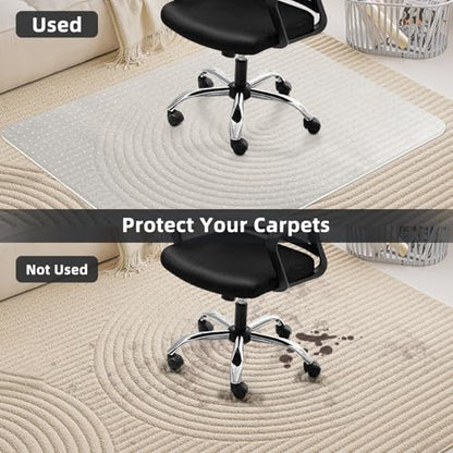 Office Chair Mat for Carpet Floor, Heavy Duty Desk Chair Mat for Low/No Pile Carpeted Floors, Anti Slip Carpets Protector for Home Office (48" x 36") - size: 48" x 36"