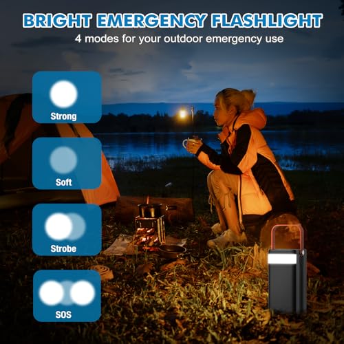 PGYOB Portable Power Station, 99.9Wh Outdoor Generator with Built in Cable, Portable Power Bank Backup Battery for Phone Charge, Travel, Home use, Camping, RV Trip - size: 99.90Wh