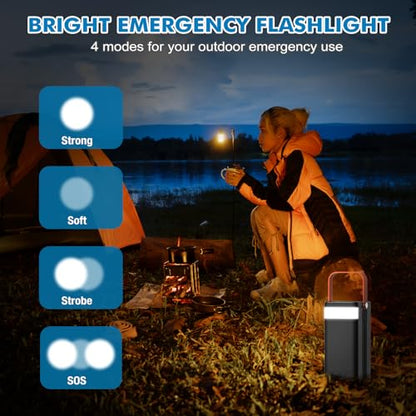 PGYOB Portable Power Station, 99.9Wh Outdoor Generator with Built in Cable, Portable Power Bank Backup Battery for Phone Charge, Travel, Home use, Camping, RV Trip - size: 99.90Wh
