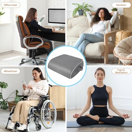 Thick Chair Cushions, Office Booster Seat Cushion to Tailbone Pain Relief, Non Slip Memory Thick Foam Cushion with Carry Handle 6"-Grey - color: Grey, size: 18"x16"x6"