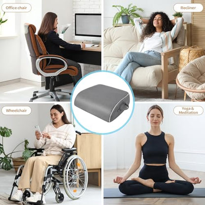 Thick Chair Cushions, Office Booster Seat Cushion to Tailbone Pain Relief, Non Slip Memory Thick Foam Cushion with Carry Handle 6"-Grey - color: Grey, size: 18"x16"x6"