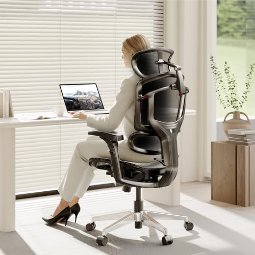 FLEXISPOT ErgoX-PRO Ergonomic Office Chair Black – AeroWeave 5.0 Mesh Seat, 5D Lumbar, 7D Armrests, 4D Headrest, 551LBS Capacity – Office, Gaming, Home - color: Breathable Black, size: Overall Depth 30"
