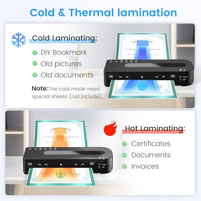 9 Inch Laminator Machine Hot & Cold with 20 Laminating Sheets and Trimmer | A4 Laminating Machine for Office, School, Business and Home