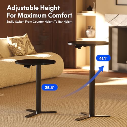 FLEXISPOT Gas Spring Lift Sit-to-Stand Table,20" Round Bar Table - color: Black, size: 20‘’