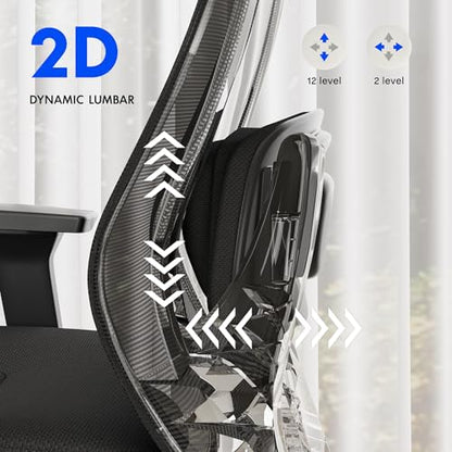 FLEXISPOT Massage Office Chair, High Back Ergonomic Desk Chair with Adjustable Headrest, 3D Armrests, 2D Lumbar Heated Shiatsu Massager, 4-Position Recline, Foam Seat, Black - color: Cloudtech Black