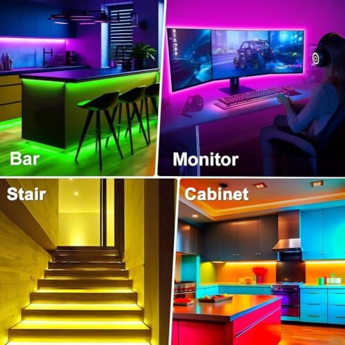PSTAR LED Lights for TV,6.56ft Music Sync RGB Backlight with Remote & App Control, USB Powered for 32-40 Inch TVs, Gaming Monitors, PC, Bedroom - size: 6.56FT