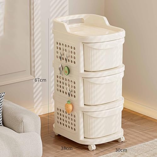 4 Drawers Storage Cart, Narrow Plastic Dresser, Rolling Organizer Cart for Office Classroom Bedroom Bathroom Art Craft Supplies, Mobile Slim Utility Cart on Wheels - size: 3 layers