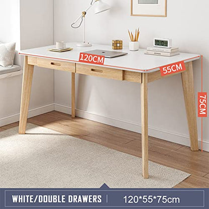 IOTXY Solid Wood Writing Desk - Home Office Laptop Computer Table, White - color: White, size: 120CM