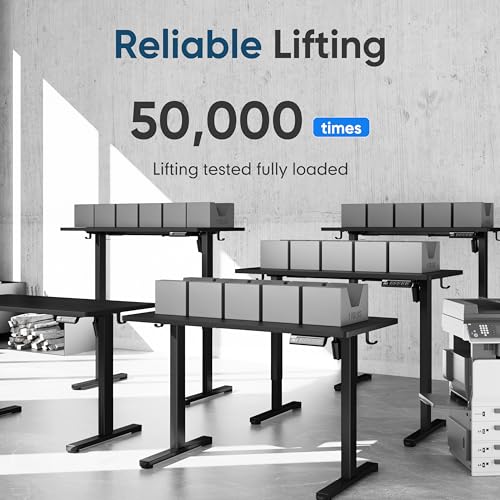 Monomi 48" x24“ Electric Height Adjustable Standing Desk,Black | Ergonomic Home Office Computer Gaming Desks with Memory Presets,Stable Steel Frame,176 lbs Capacity,Easy Assembly - color: Black, size: 48x24