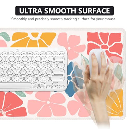 iCasso Desk Mat, Desk Matt for Desktop, Cute Desk Pad Mat, Colorful Flower - color: Colorful Flower