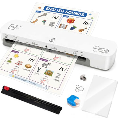 Binditek 13-Inch Laminator Machine with Laminating Sheets, Hot & Cold Modes, Fast 52s Warm-Up, 11x17 Wide Entry for Letter, A3–A6 Projects, Thermal Laminator Kit for School, Office, or Home