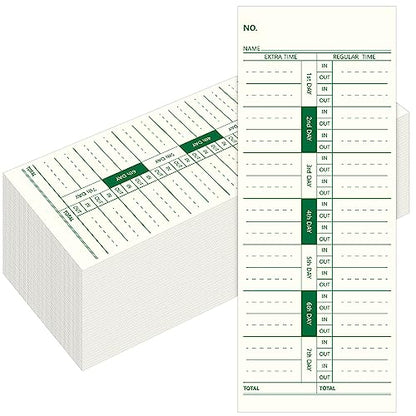 Chuangdi 1000 Pcs Time Cards 1 Side Time Clock Cards 3.5 x 9 Inches