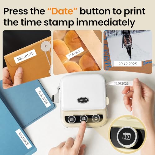 Ribbon Printer, Phomemo P15 Mini Bluetooth Portable Label Maker Machine - color: White