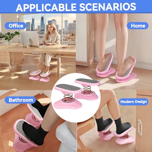 Foot Rest Under Desk ，Ergonomic Foot Stool Under Office Desk - Rocking for Fidgeters，Effectively Relaxes The Leg Muscles，Detachable and Easy to Assemble，2 Pieces Pink - color: Pink