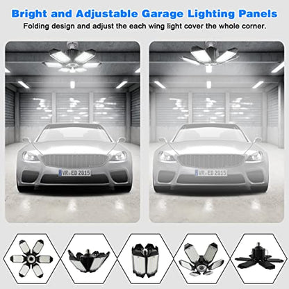 LED Garage Light - 160W Garage Light Bulb 64000LM 6500K Super Bright Garage Lighting w/ 6 Deformable Panels Screw in Shop Lights for Basement Workshop Warehouse Attic - 4Pack - size: 160W - 4Pack