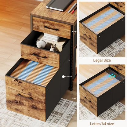 SEDETA L Shaped Desk with Storage Shelves, 64.5" Reversible U Shaped Office Desk with 3 Fabric Drawers, Gaming Desk with Power Outlet & LED Strip for Home Office, Rustic Brown - color: Rustic Brown