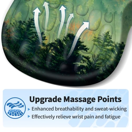 YIWEI Ergonomic Mouse Pad with Wrist Rest for Carpal Tunnel Pain Relief - color: Forest