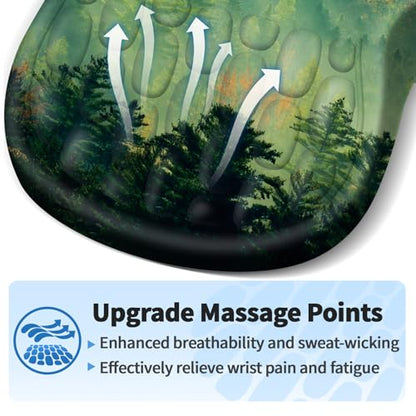 YIWEI Ergonomic Mouse Pad with Wrist Rest for Carpal Tunnel Pain Relief - color: Forest