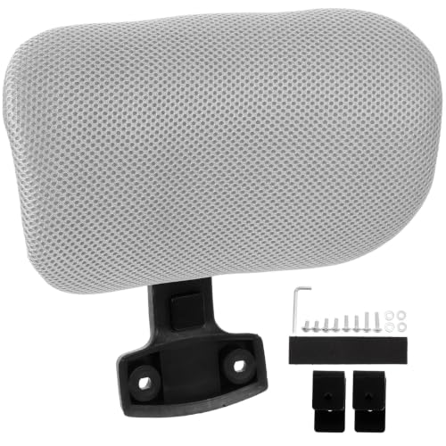 Tofficu Adjustable Office Chair Headrest with Breathable Mesh Cushion | Ergonomic Head Neck Support Pillow Attachment, Easy Install Design for Home Office Gaming Desk Chair Upgrade - size: Gray-clamp inner diameter 3 cm