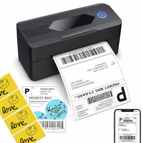 Mvgges Shipping Label Printer,Bluetooth 4x6 Thermal Label Printer for Small Business Office or Home, Compatible with Android, iOS, Windows and Mac, Widely Used for Amazon,USPS,Etsy,Inky Black
