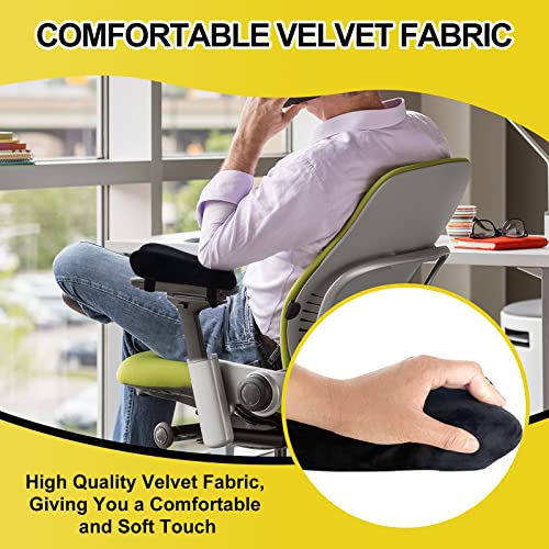 Ergonomic Office Chair Arm Pads, Memory Foam Armrest Pads for Office Chair Gaming Chair Arm Rest Covers for Desk Chair, Armrest Cushions for Elbow Pressure Relief (Set of 2) - color: Velvet