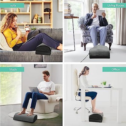 Snailax Heated Footrest Under Desk, Adjustable Foot Rest with Vibration - color: Black