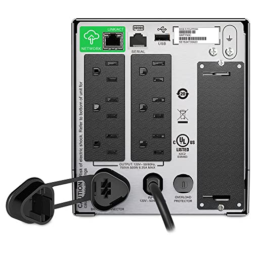 APC Smart-UPS, SMT750C Tower Back-UPS, 750 VA Backup Battery Power Supply, 6 x NEMA 5-15R, SmartConnect Port, SmartSlot, AVR, LCD Bundled with 16GB USB Storage