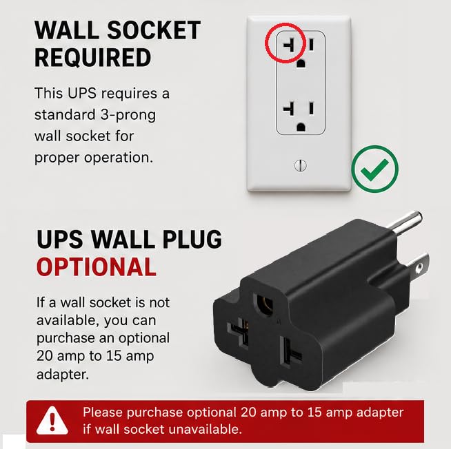 2000VA/1200W Battery Backup UPS with AVR, 6 Outlets for PC - size: 2000-VA