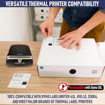 Dasher Products Thermal Shipping Labels Compatible with Dymo LabelWriter 4XL 1744907 4x6 Internet Postage Labels, Water Resistant, Strong Adhesive, Perforated, 220 per Roll, NOT for 5XL (4 Pack) - style: 4XL - 4 Rolls
