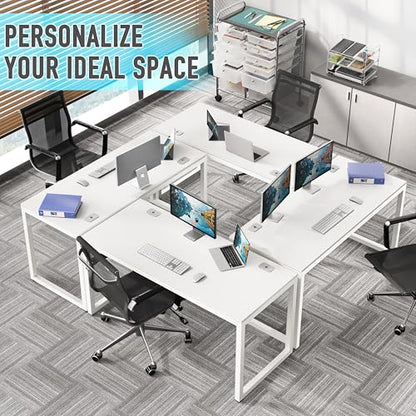 SHW 55-Inch Commercial-Grade Office Computer Desk, White - color: White, size: 55-Inch